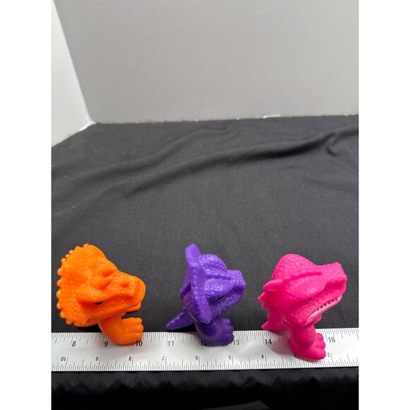 MidWood Brand Set Of 3 Vibrant Dinosaur Toys - Bright Orange Purple And Pink - Picture 6 of 6